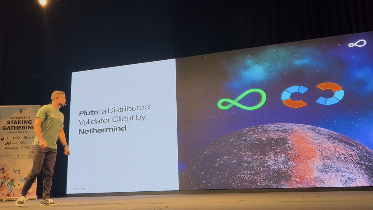 EthStaker Staking GatheringでNethermindの新しいDistributed Validator Client「Pluto」を発表するKody Sale