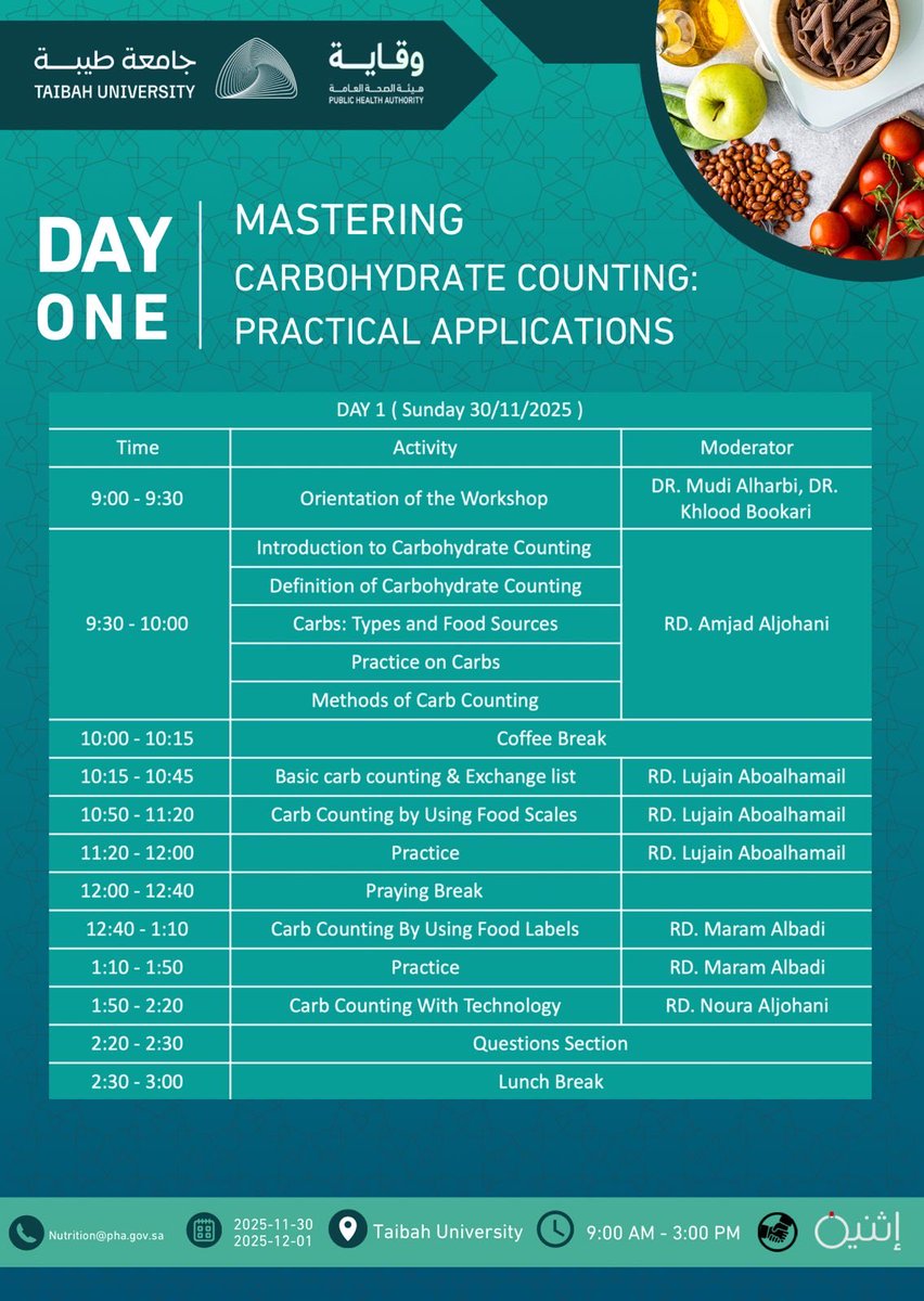 LAbualhamail's tweet photo. @ithnainofficial 

فخورة بمشاركتي في ورشة Mastering Carbohydrate Counting: Practical Applications بالتعاون مع جامعة طيبة و هيئة الصحة العامة (وقاية)، وبرعاية تطبيق اثنين. https://t.co/lNGiyWYeaT