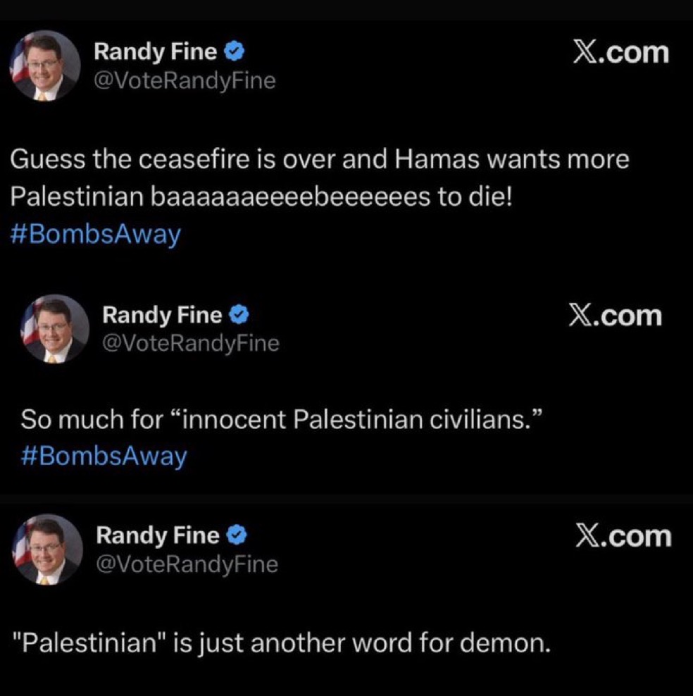 <a href="/RepFine/">Congressman Randy Fine</a> We have not forgotten either...