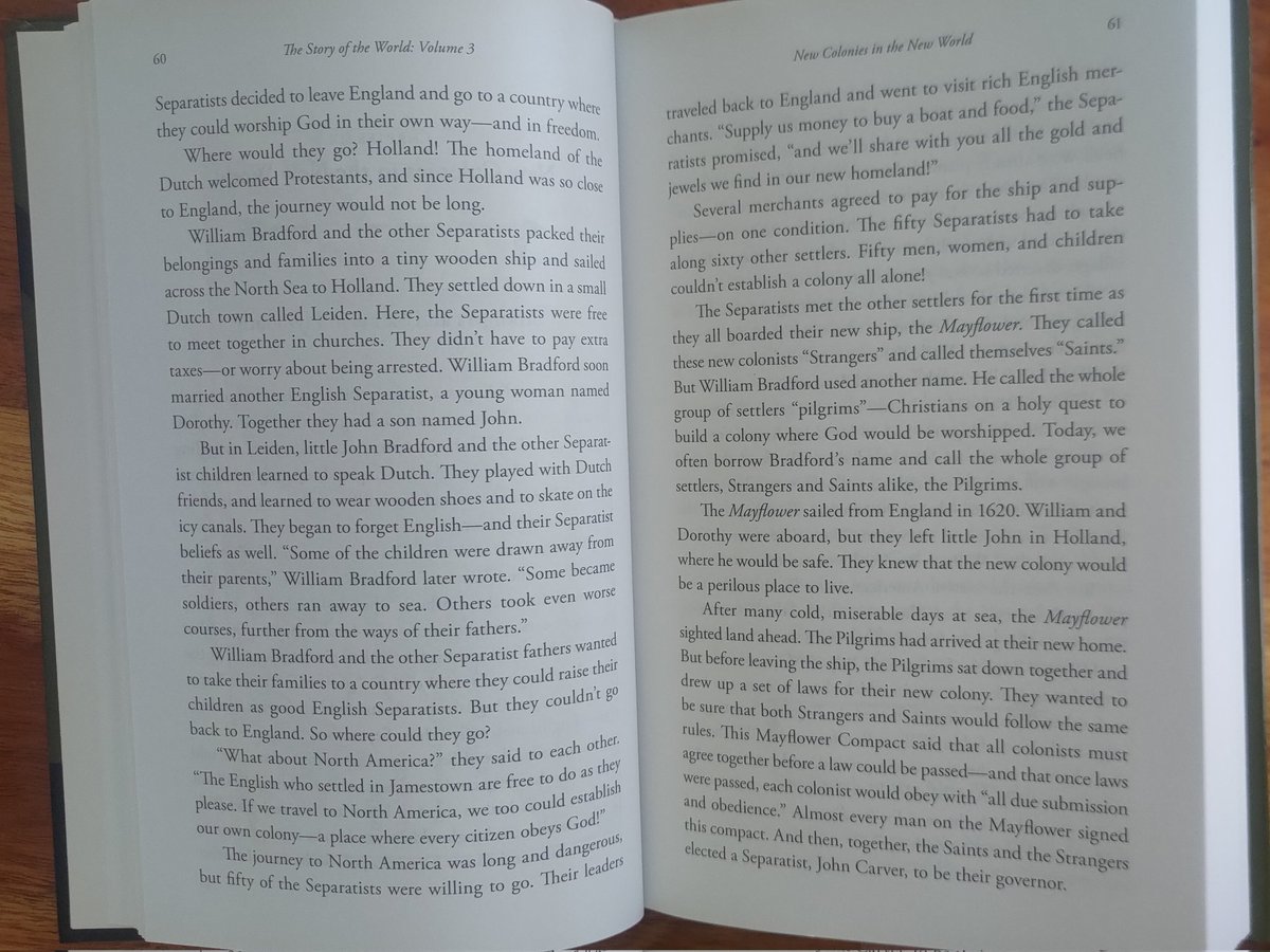 Happy to report that one of the most widely-used elementary homeschool history curricula does cover many of those details.

In fact, I literally read these pages to my kids over lunch yesterday.