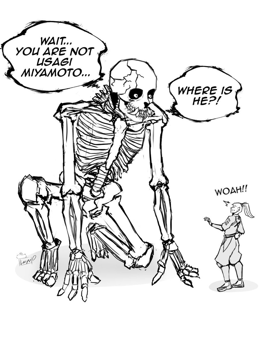 Lazypillowcat's tweet image. Odokuro meeting Usagi for the first time! A small comic I decided to work on lol (1/3) #samurairabbit #yuichiusagi #usagiyojimbo