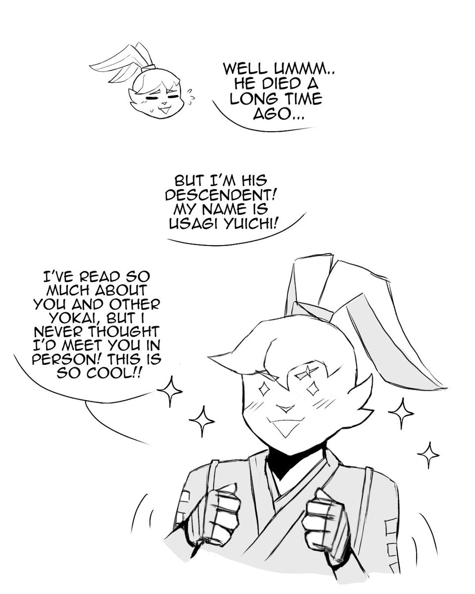 Lazypillowcat's tweet image. Odokuro meeting Usagi for the first time! A small comic I decided to work on lol (1/3) #samurairabbit #yuichiusagi #usagiyojimbo