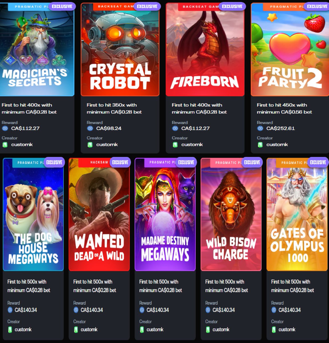 Customkslots's tweet image. 🚨New Shuffle Challenges EXCLUSIVE to code &quot;CUSTOMK&quot;🚨

shuffle.com/?r=customk