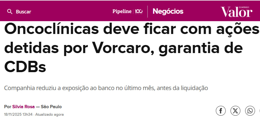 traderdocerrado's tweet photo. #ONCO3
🚨Deve vir judicialização
Liquidação do Master aciona contrato de execução antecipada
Ela (ONCO3) tinha R$478M em CDBs do Master e provisionou parte (em torno de R$217M) no balanço do 3tri👀 https://t.co/3nNGbyPqG1