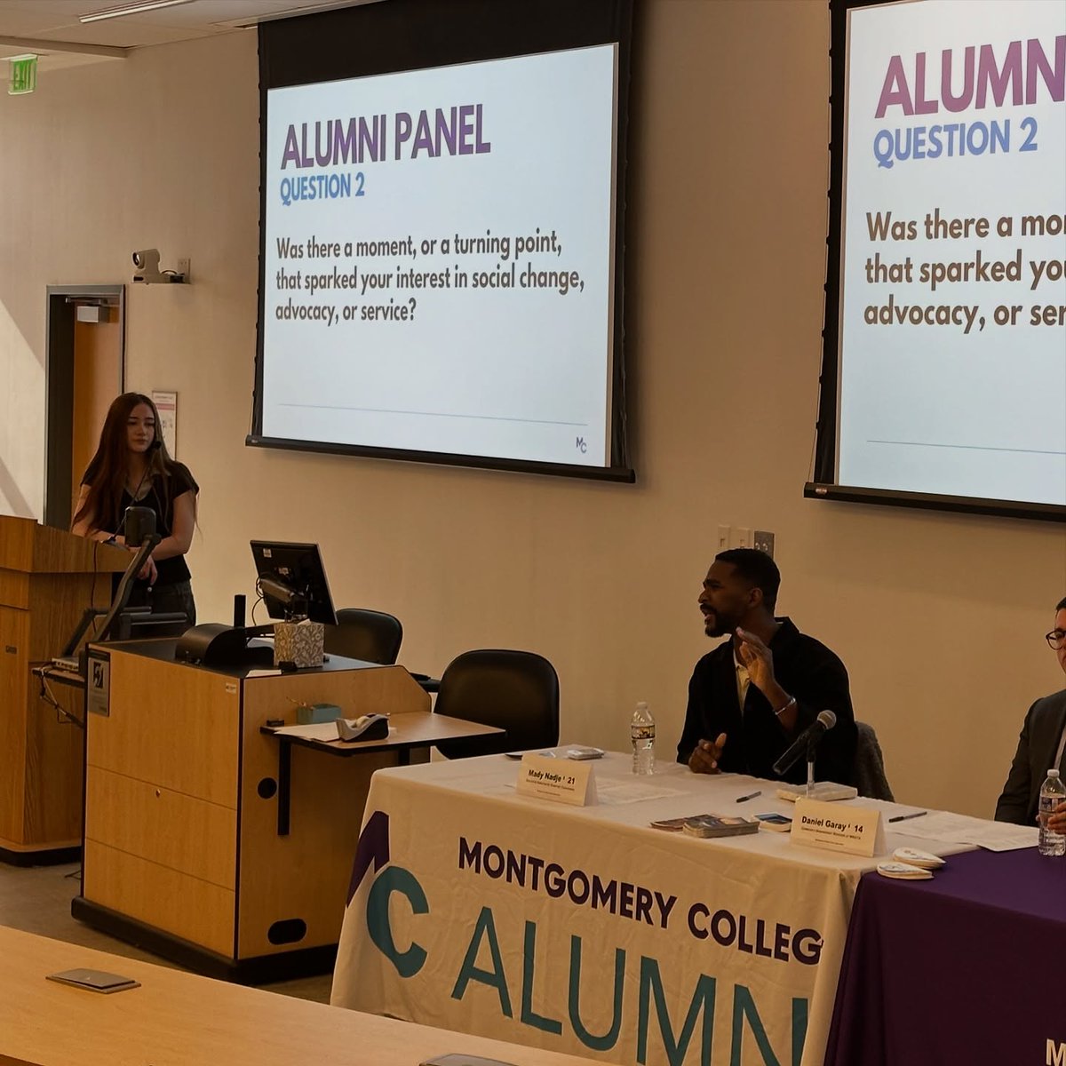 MCAlumniAssoc's tweet image. So much of what we do at the Montgomery College Alumni Association is about connection. That’s what made yesterday so special, when we connected @montgomerycoll alums Daniel Garay ‘14, Wafa Jawad &apos;17, and Mady Nadje ‘21 with students, faculty, and staff. Thank you for joining us!