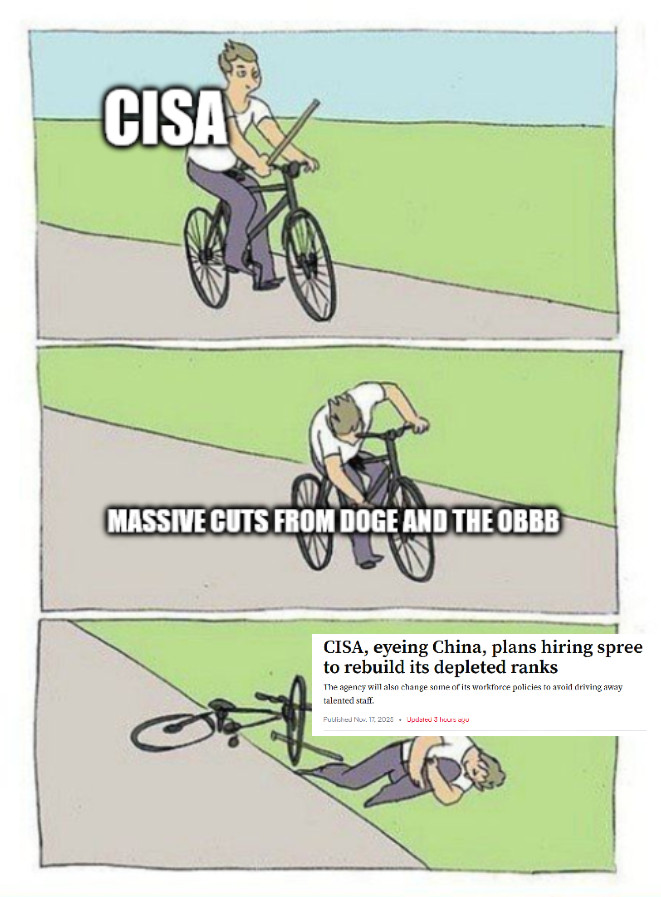 TheMolochBlog's tweet image. &quot;&apos;The recent reduction in personnel has limited CISA’s ability to fully support national security imperatives and administration priorities,&apos; acting CISA director Madhu Gottumukkala said.&quot;
cybersecuritydive.com/news/cisa-hiri…