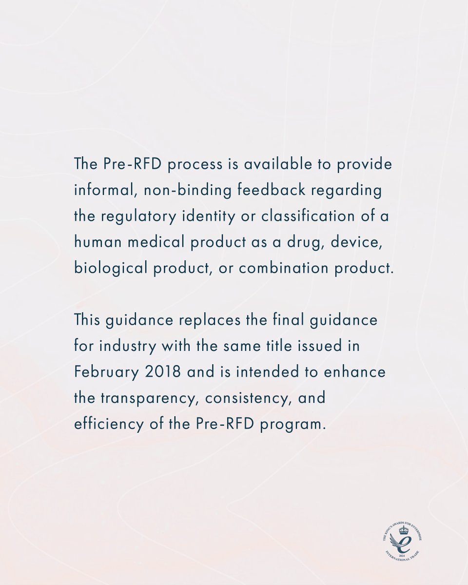 scendea's tweet image. The @US_FDA has released the final guidance on how to prepare a Pre-Request for Designation (Pre-RFD). Get in touch to speak with a member of our team: scendea.com/contact
-
#preRFD #FDAagencyinteractions