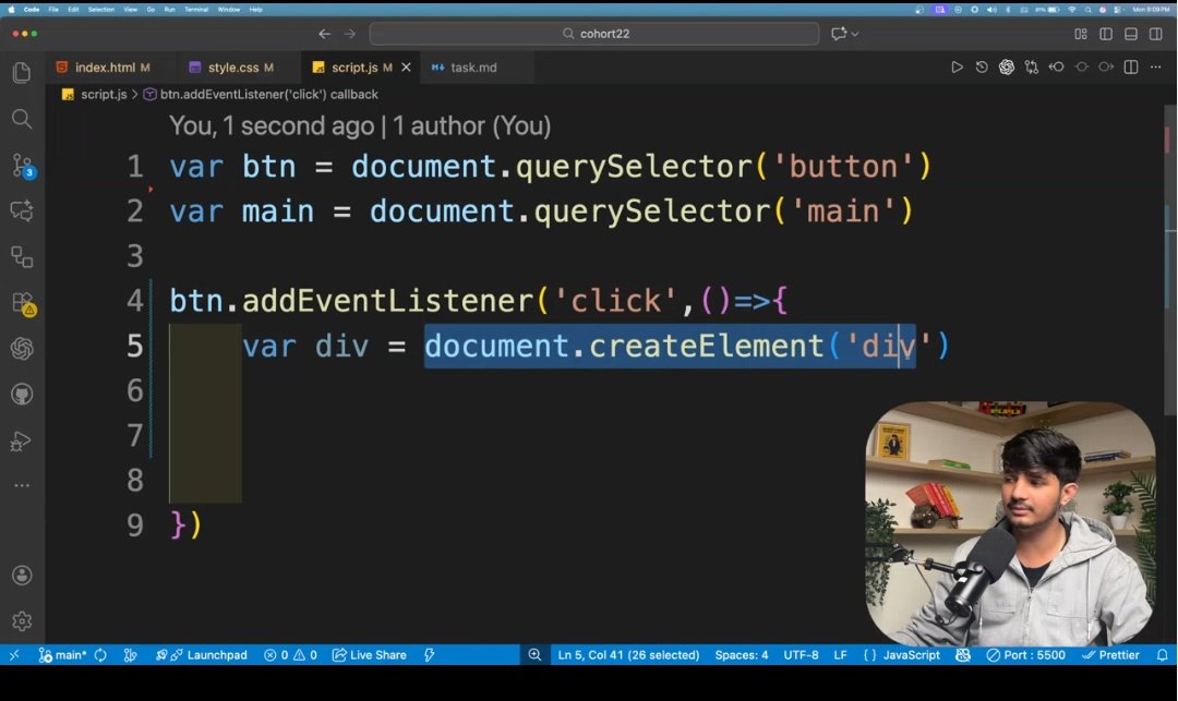 Dev_Harsh22's tweet photo. 💻 Day 30 of Cohort 2.0 - DOM Basics + The 4 Pillars

Started the DOM today and learned its 4 core pillars:
1️⃣ Selecting elements
2️⃣ Changing HTML
3️⃣ Changing CSS
4️⃣ Adding Event Listeners

Also covered:
-querySelector()
-querySelectorAll()
-getElementById()
-addEventListener() https://t.co/rQiWoQsKDO