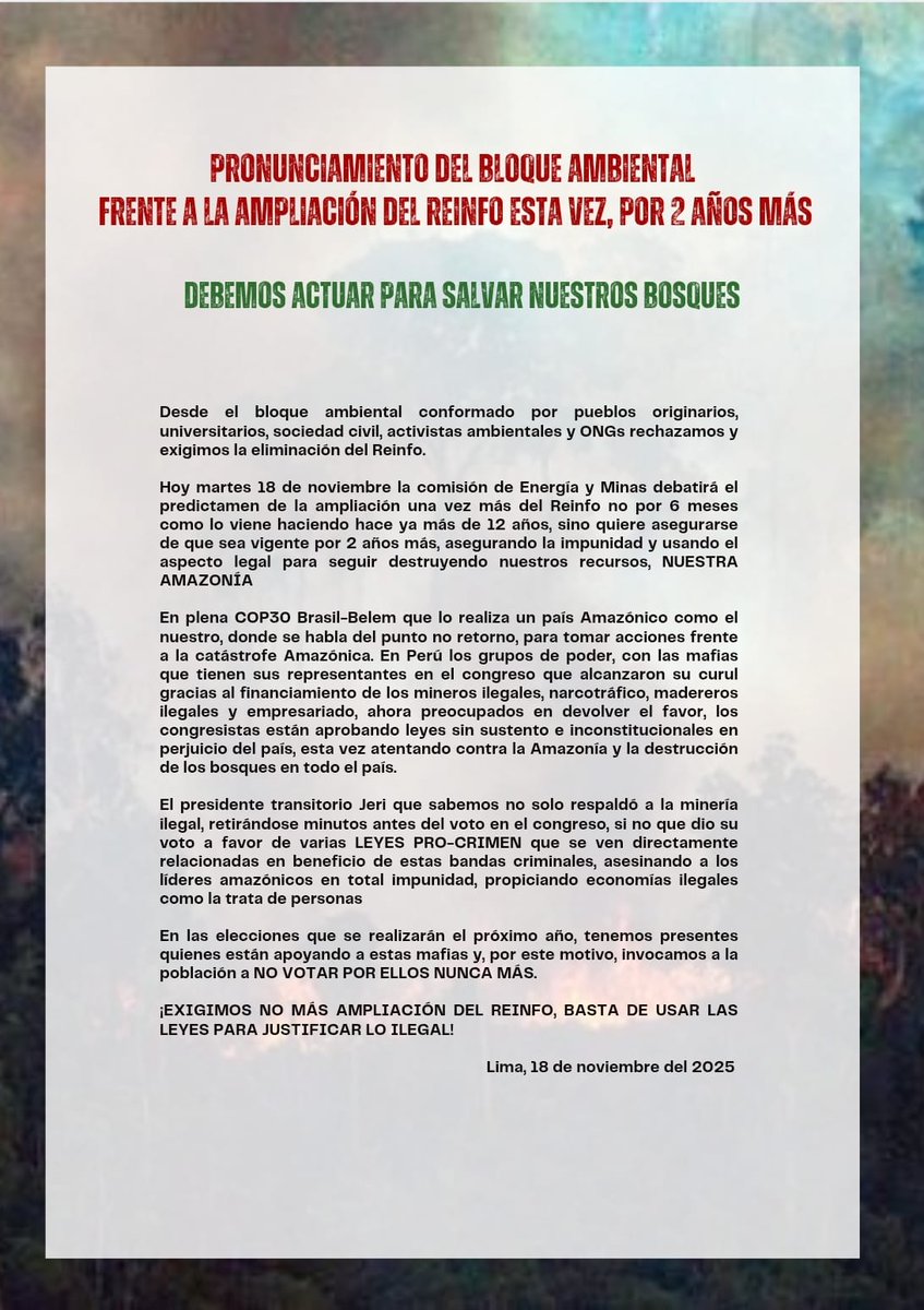 Movimiento Nacional no a la ley antiforestal tweet media