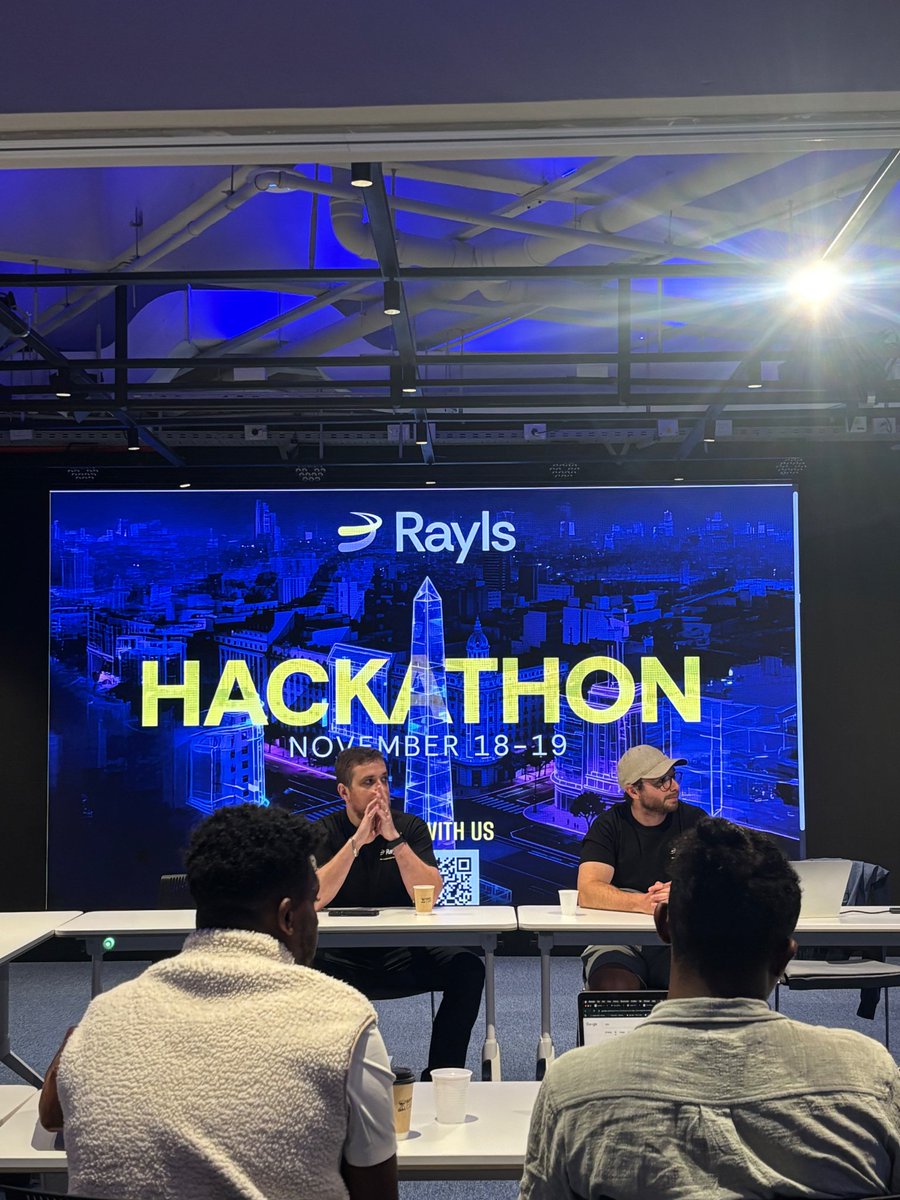 Another latest from <a href="/RaylsLabs/">Rayls</a> 

Walked into the Rayls Hackathon expecting a quiet kickoff, and instead it felt like stepping into a live engine room.

 Three teams were already huddled, debating architecture like founders on day zero.

 The energy was sharp, the ideas louder