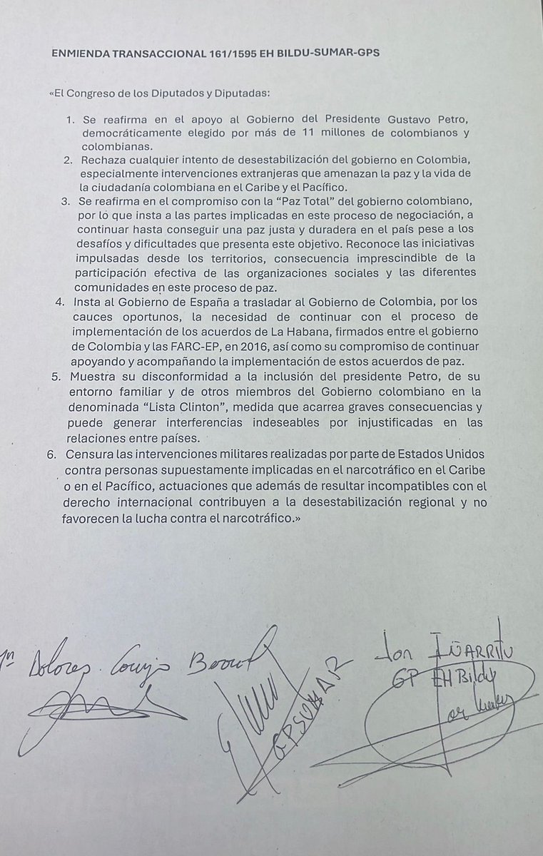 CancilleriaCol's tweet image. La Comisión de Asuntos Exteriores del Congreso de los Diputados aprobó una proposición no de ley en respaldo al Gobierno del Presidente @PetroGustavo. Esta proposición coincide con la visita de la Ministra de Relaciones Exteriores @ryvillavicencio, al Reino de España.