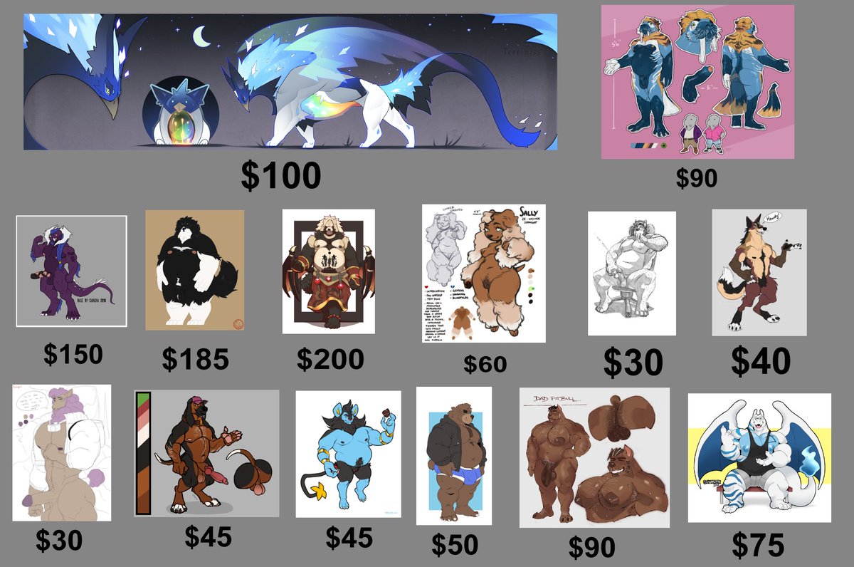 Hey y’all! Doing an OC sale to help cover bills &amp; some unexpected expenses. 

Many come with multiple art pieces so feel free to DM with questions! Huge variety available. Every like/repost helps a ton even if you don't buy anything. 

Thank you so much! 💜
