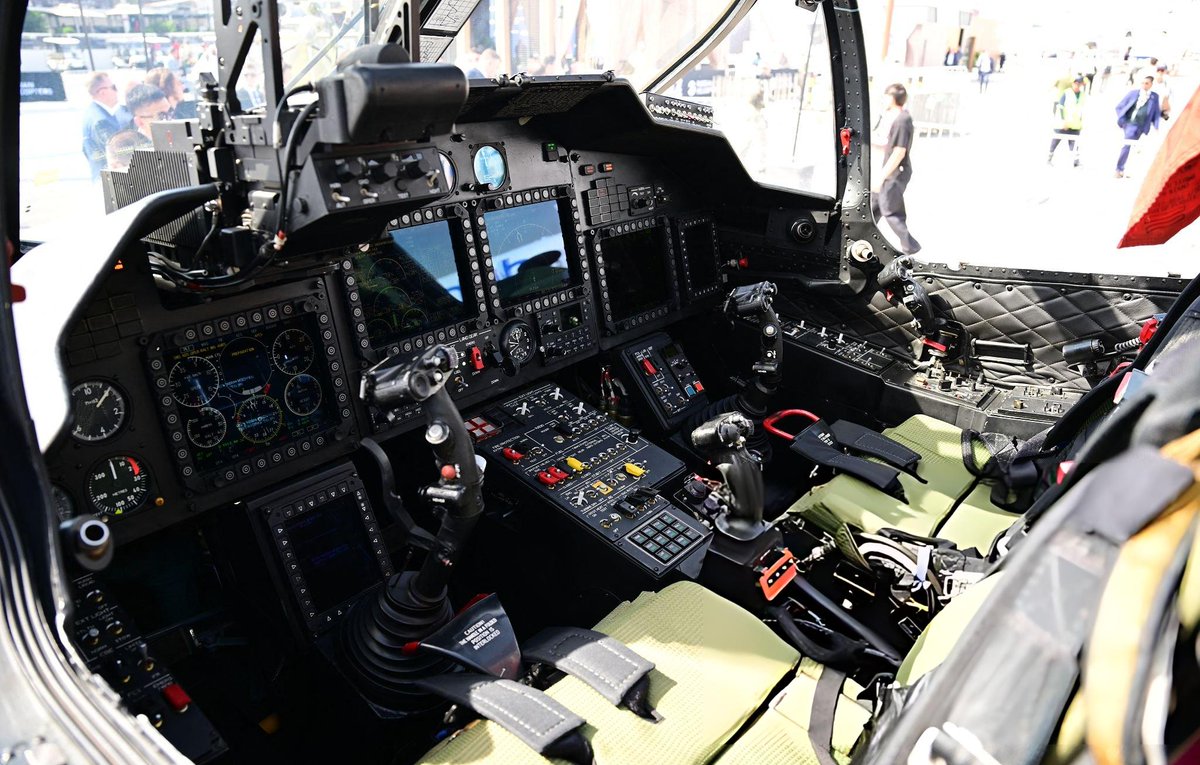 Cockpit of the Ka-52E export version of the Russian Ka-52