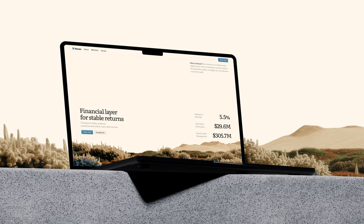 ResolvLabs's tweet image. In a year, Resolv has evolved from a stablecoin protocol to a complete financial layer that connects diversified yield sources into transparent, stable returns.

The mission is simple: stablecoinize everything.

Meet the new resolv.xyz.