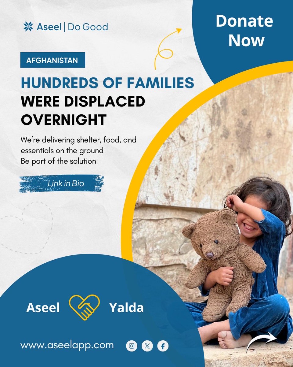 Supporting families affected by the Mazar earthquake.
Every donation counts. 🤍
Link below.

aseelapp.com/campaigns/supp…