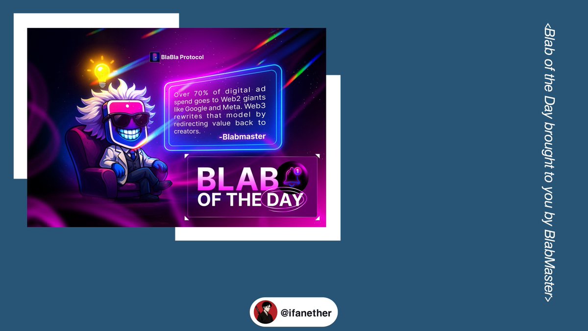 ifanether's tweet image. More than 70 percent of ad spend still flows to Web2 giants, leaving creators with only a fraction of the value they generate. That imbalance has shaped the internet for more than a decade, but new models are finally emerging.

Web3 offers a path that redirects value, giving…