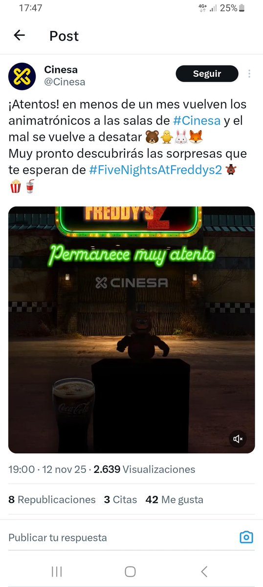 Raptorix87's tweet image. GG Parece que en cinesa van a anunciar algo de #FiveNightsAtFreddys2