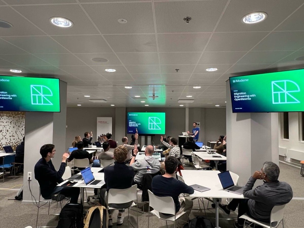 OpenRewrite's tweet image. Live from @TimteBeek’s OpenRewrite workshop at Rabobank! 🗣️