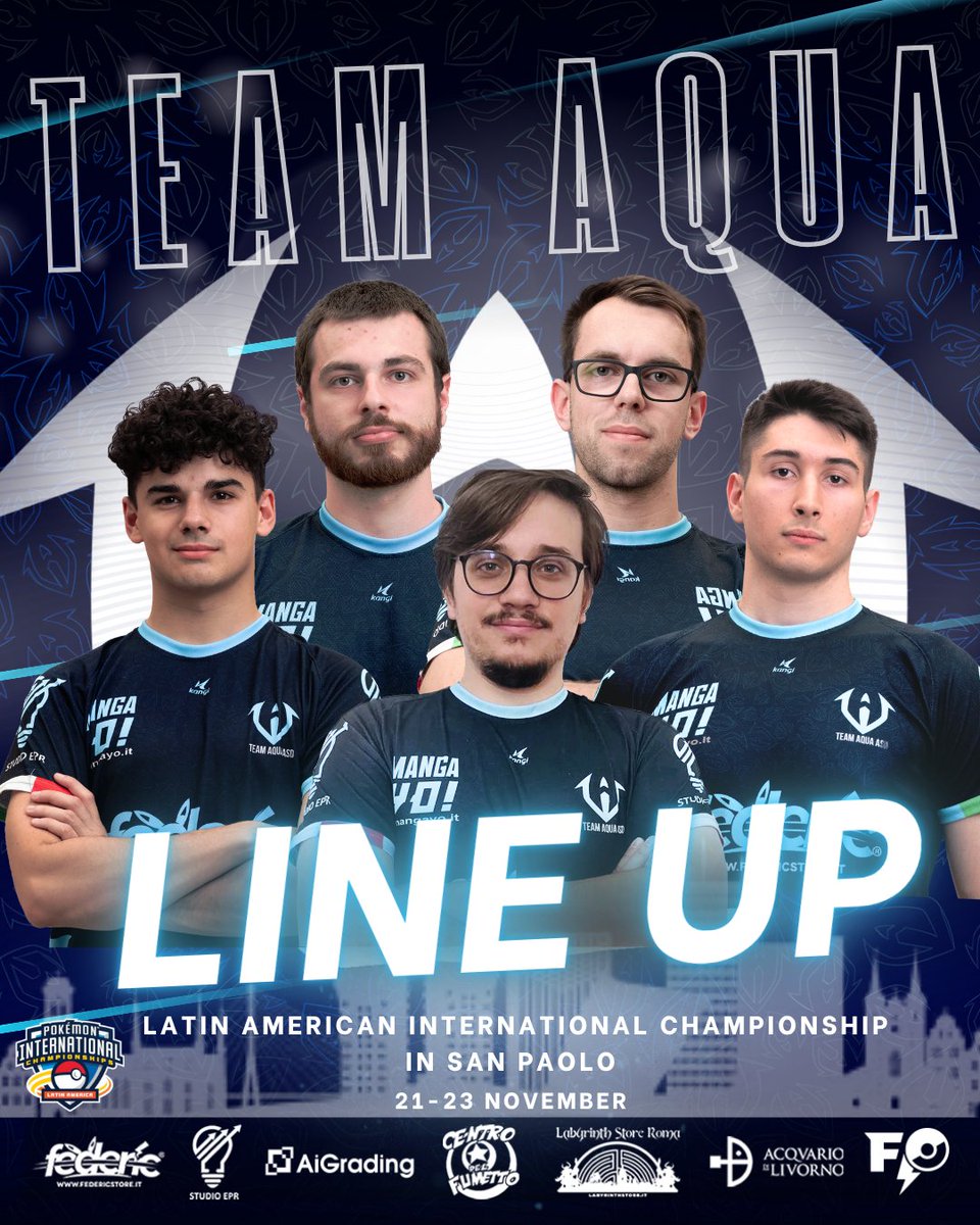 The wave is about to crash over the Latin America International Championships.🌎

Get ready to see <a href="/NPollato/">nicolò pollato</a>, <a href="/IlbonaVGC/">Leonardo Bonanomi</a>, <a href="/Olymak4/">OlymakVGC</a>, <a href="/MeninoJardim/">Edu</a> and <a href="/pero_francesco/">CICCIOTT</a> in action.

#GoTeamAqua🌊