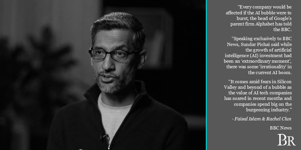 🌐🤖 "Google boss says trillion-dollar AI investment boom has 'elements of irrationality'" via <a href="/BBCNews/">BBC News (UK)</a> &amp; <a href="/faisalislam/">Faisal Islam</a> <a href="/rachelclun/">Rachel Clun</a> ➡️ bbc.co.uk/news/articles/…

#AI #Bubble #Google