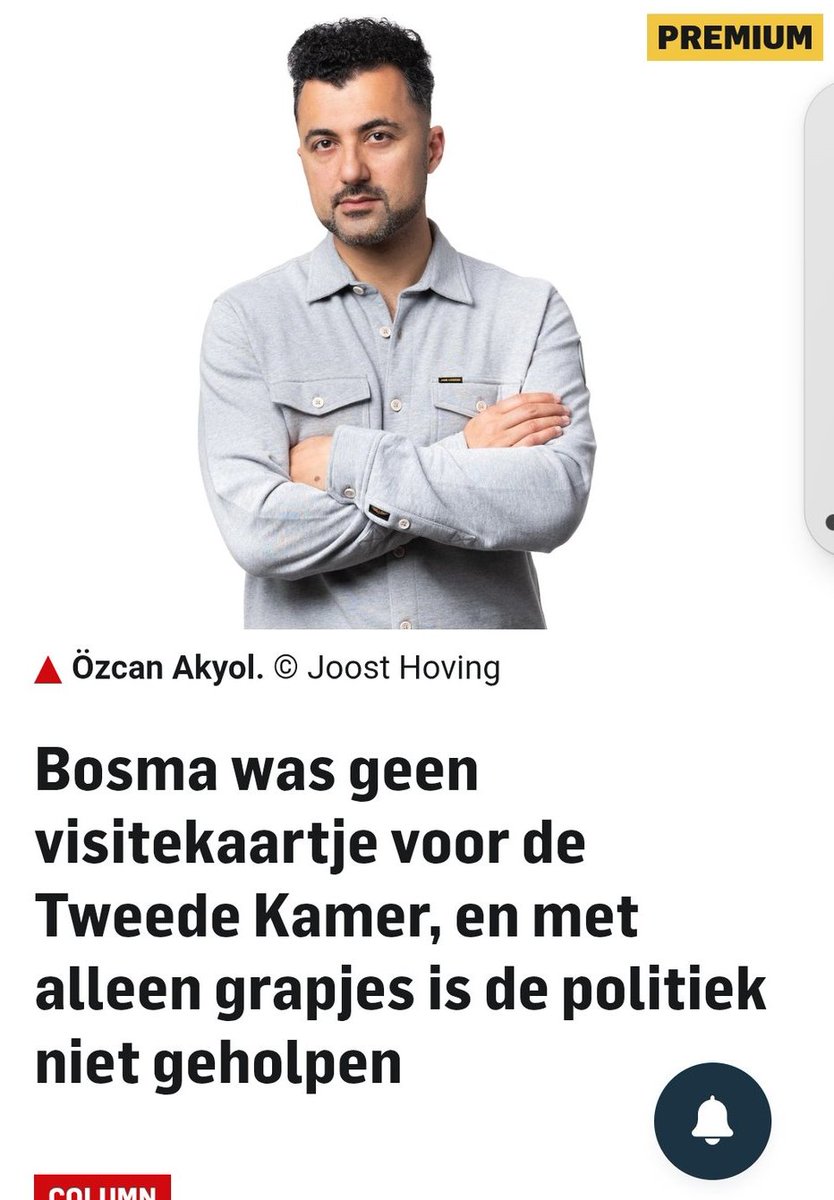 Akyol die Bosma een slecht visitekaartje noemt… 

Dat is alsof de Keuringsdienst van Waarde klaagt dat iets te veel smaak heeft. Bovendien: als grappen niet helpen in de politiek hoe komt het dan dat zijn columns nog steeds worden ingezet als slaapmiddel bij chronische insomnia?