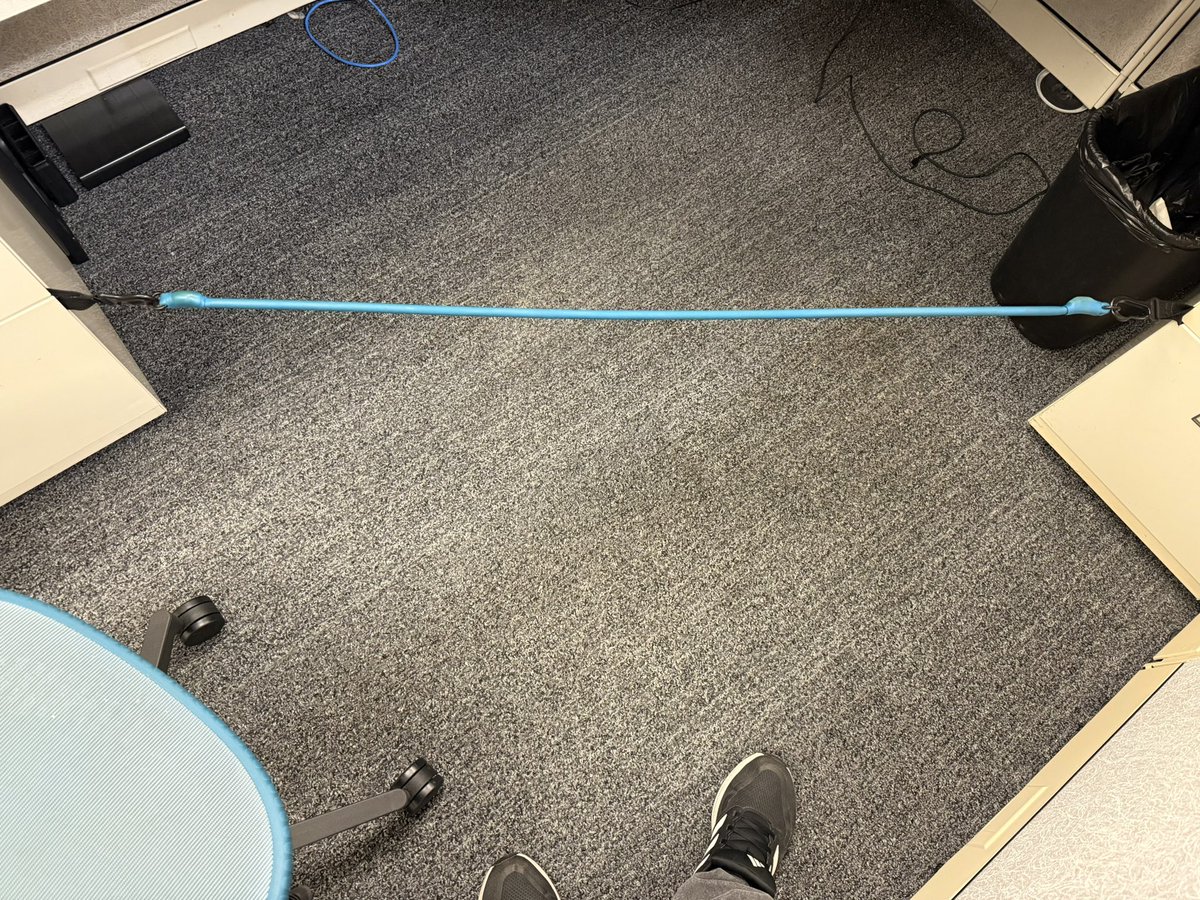 Galaxy brain cubicle gym set up with resistance bands ✨💪🐯✨