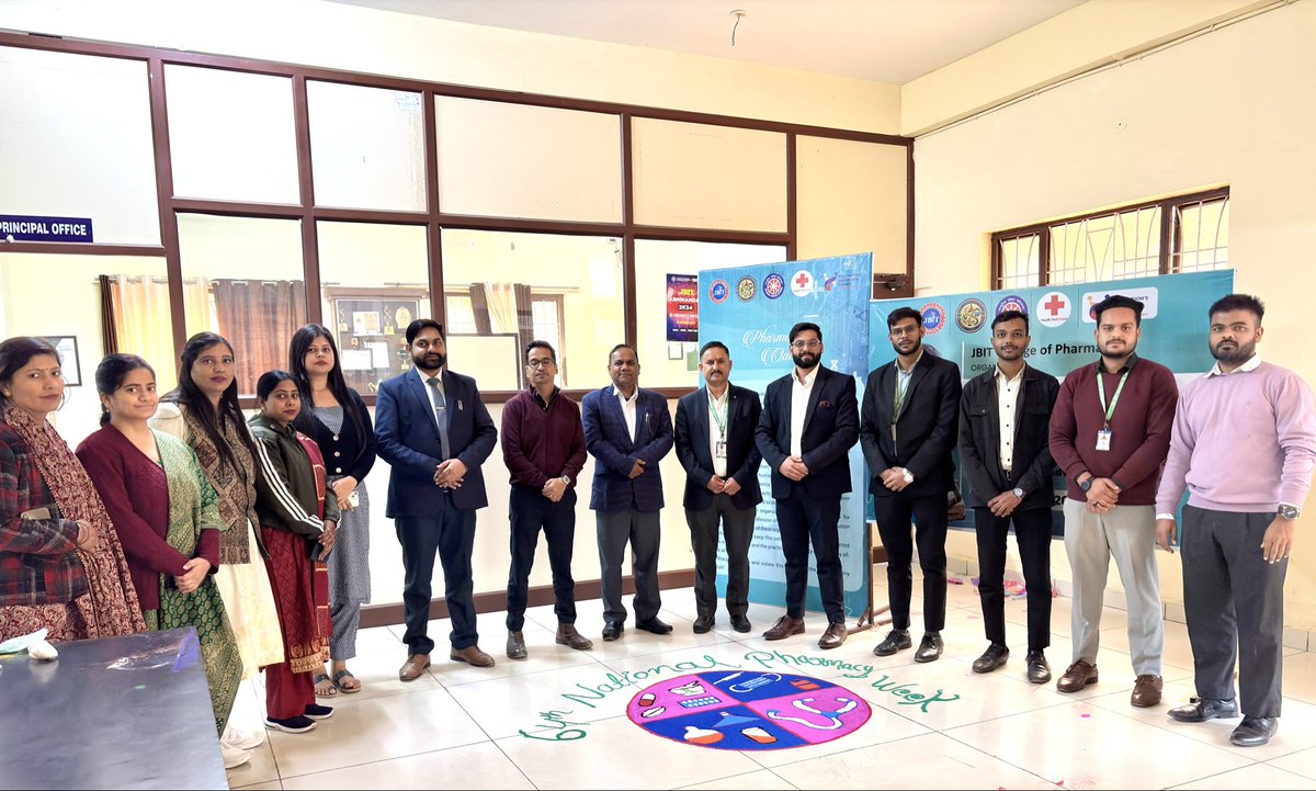 Ashish681998's tweet photo. JBIT College of Pharmacy proudly celebrated the 64th National Pharmacy Week with inspiring talks, guest lecture and community outreach programs, highlighting the crucial role of pharmacists in public health.
#NPW2025 #JBITCOP #PharmacyWeek #Healthcare #CommunityHealth https://t.co/o0Ej4UjsK5
