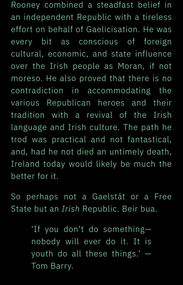 If there is anything to be learned from this essay it's that re-discovery of our inheritance, rather than playing around with ideological neologisms, is the path forward. 

"So perhaps not a Gaelstát or a Free State but an Irish Republic. Beir bua."

READ: