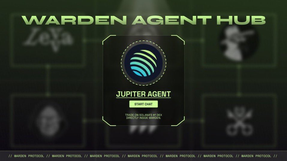 Trading on Solana just got a whole lot easier.  No more multiple tabs and no more stress, with Jupiter Agent in <a href="/wardenprotocol/">Warden</a> agent hub. 

You can simply say “SWAP SOL TO USDC” and it handle the rest with instant execution, best route and lower slippage.

Jupiter Agent on