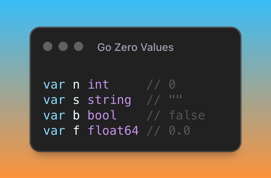 garyclarketech's tweet image. In Go, uninitialized variables get zero values: int gets 0, string gets empty, bool gets false. Predictable defaults prevent bugs. Follow me for more Go bytes.