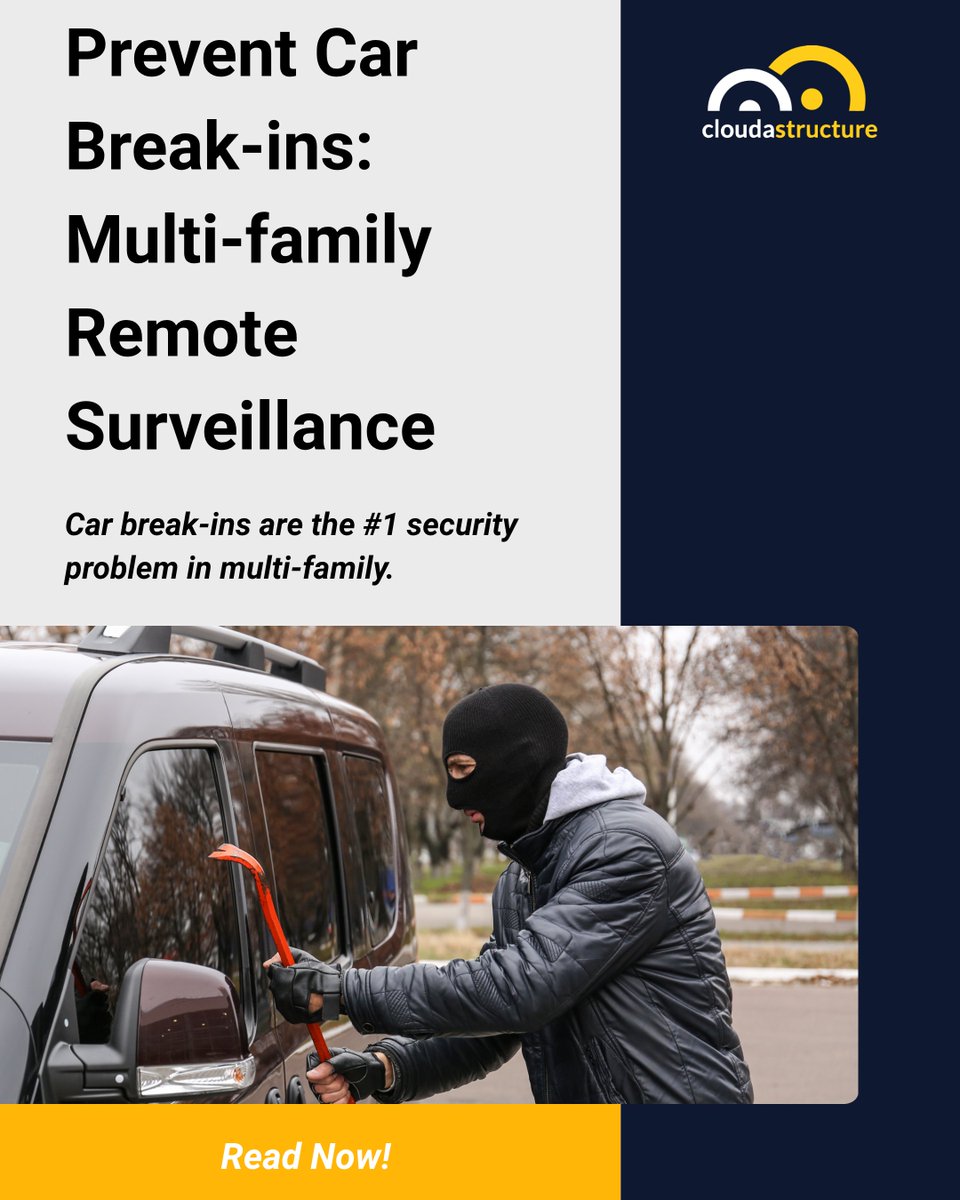 cloudastructure's tweet image. Car break-ins are the #1 multifamily security issue — but they’re now preventable.
See how AI Surveillance and Remote Guarding stop theft in real time, delivering a 97% deterrence rate for our clients.

Watch the solution in action: na2.hubs.ly/H0262zq0

#MultifamilySecurity…