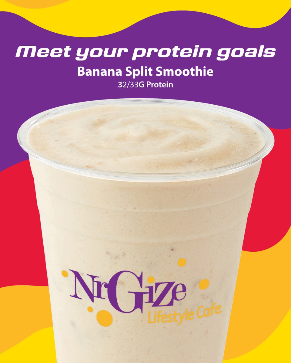 Us 🤝 NrGize Meal Replacement smoothies

Try our Banana Split smoothie – blended with whey protein, multi-vitamin NrGizer, chocolate syrup and bananas 💥🍫🍌