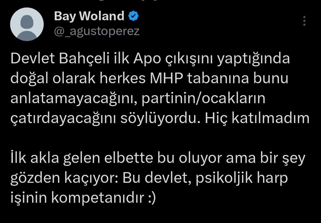 "MHP bunu tabana anlatamaz" mıydı, neydi o? Tamam da hepsi ayakta alkışlıyor. Nasıl oluyor?

Olm siz bu devleti hiç tanımamışsınız. Karşınızdaki heyulanın, pardon, mekanizmanın ne olduğunu hiç bilmiyorsunuz