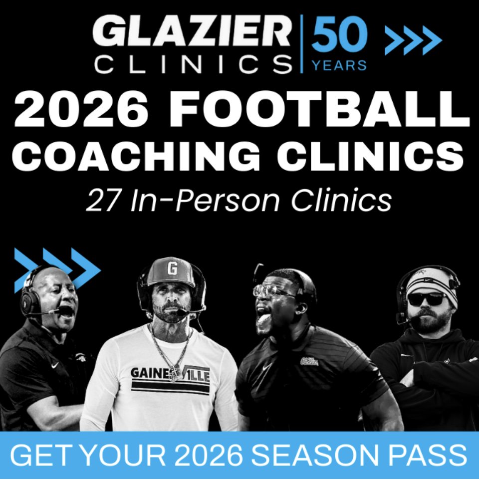 FootballScoop's tweet image. 2026 @GlazierClinics speakers and topics are up! There are 27 locations and online clinics, so wherever you coach, there’s a clinic for you. Explore dates and topics → glazierclinics.com/clinics