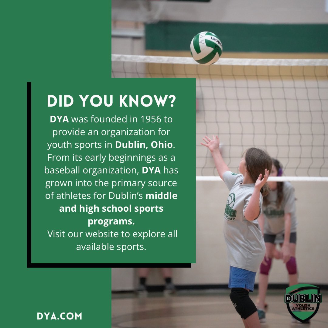 DYAFun's tweet photo. DYA has supported young athletes in Dublin, Ohio for nearly 70 years.
Today, we’re proud to help prepare athletes for middle and high school sports programs.
Discover all of our offerings at https://t.co/Q2etZTqNml. https://t.co/EPdE2yv3QC
