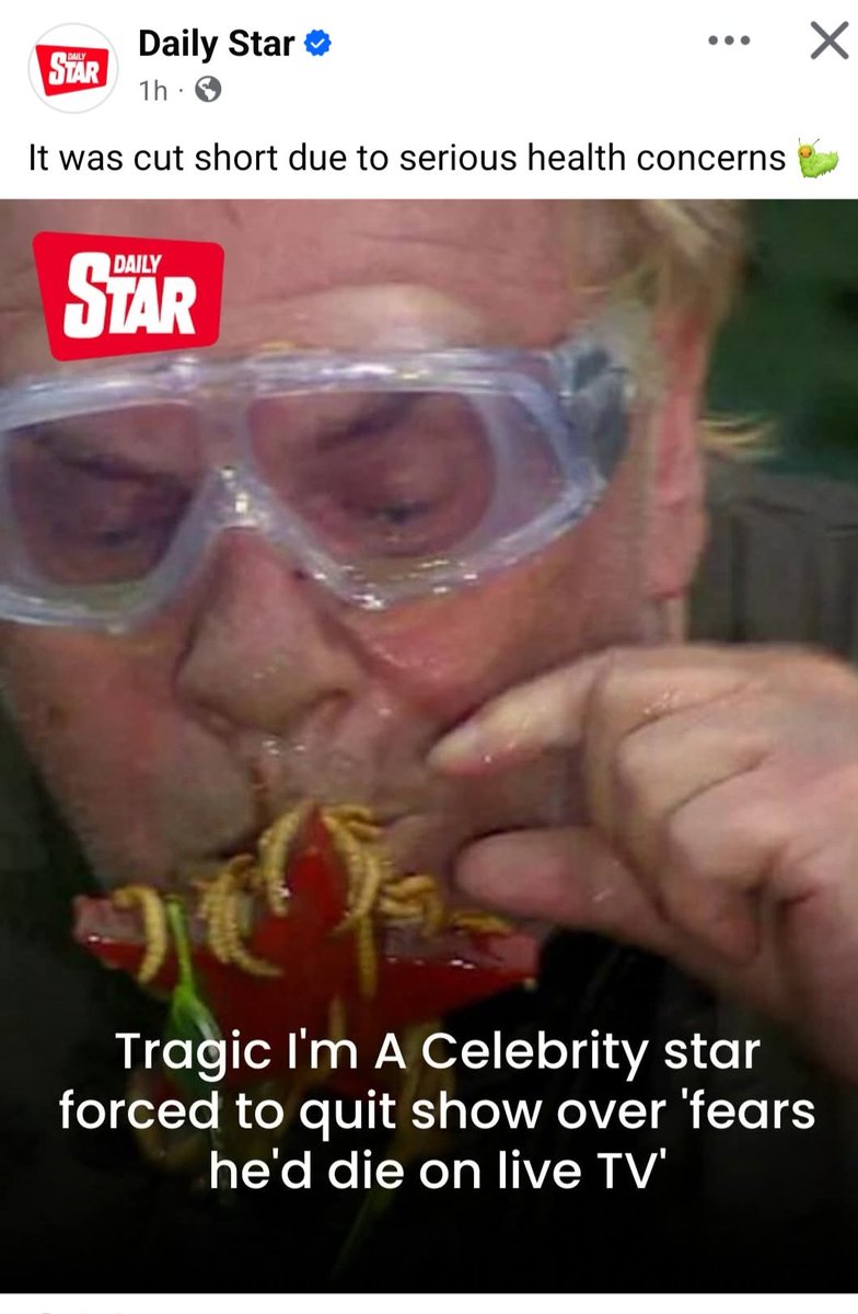 This was <a href="/dailystar/">Daily Star</a> 1 hour ago on Facebook. Freddie Starr appeared on <a href="/imacelebrity/">I'm A Celebrity... Get Me Out Of Here!</a> in 2011 and passed away in 2019. Cracking journalism.