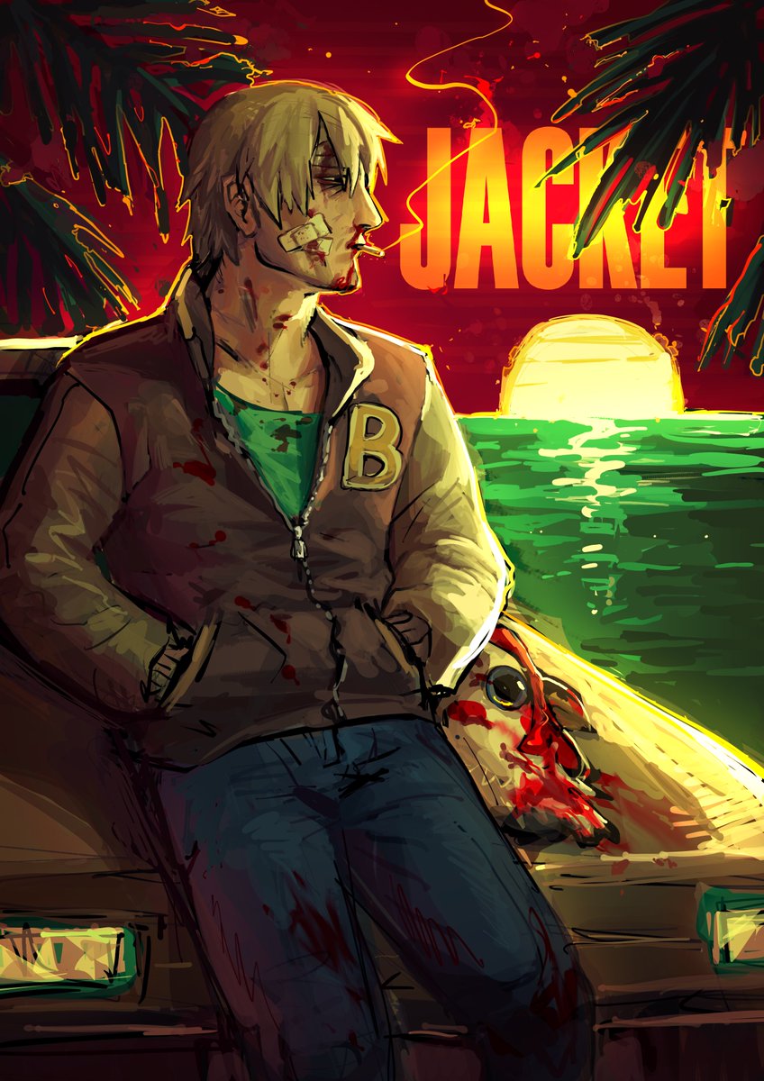 Chertiloida_art's tweet image. collab art with my friend
each one of us drew for 30 min and gave what we have to another. 3h in total.

#hotlinemiami #jacket