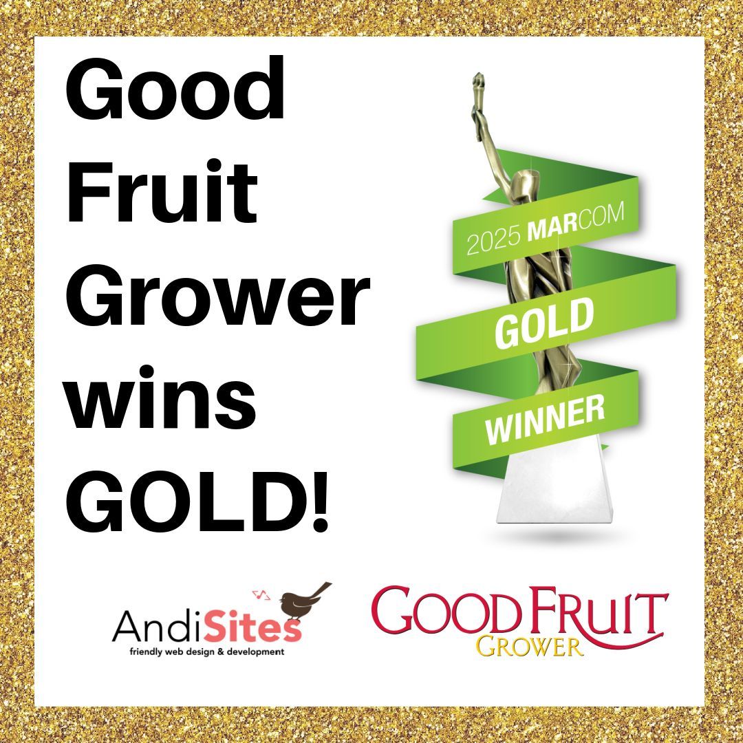 AndiSites's tweet image. We are proud to announce that our website redesign and development for Good Fruit Grower has won GOLD in the 2025 MarCom Awards!

See their website here: goodfruit.com 

#wordpresswebsite #wordpresswebsites #goodfruitgrower #marcomawards #andisites