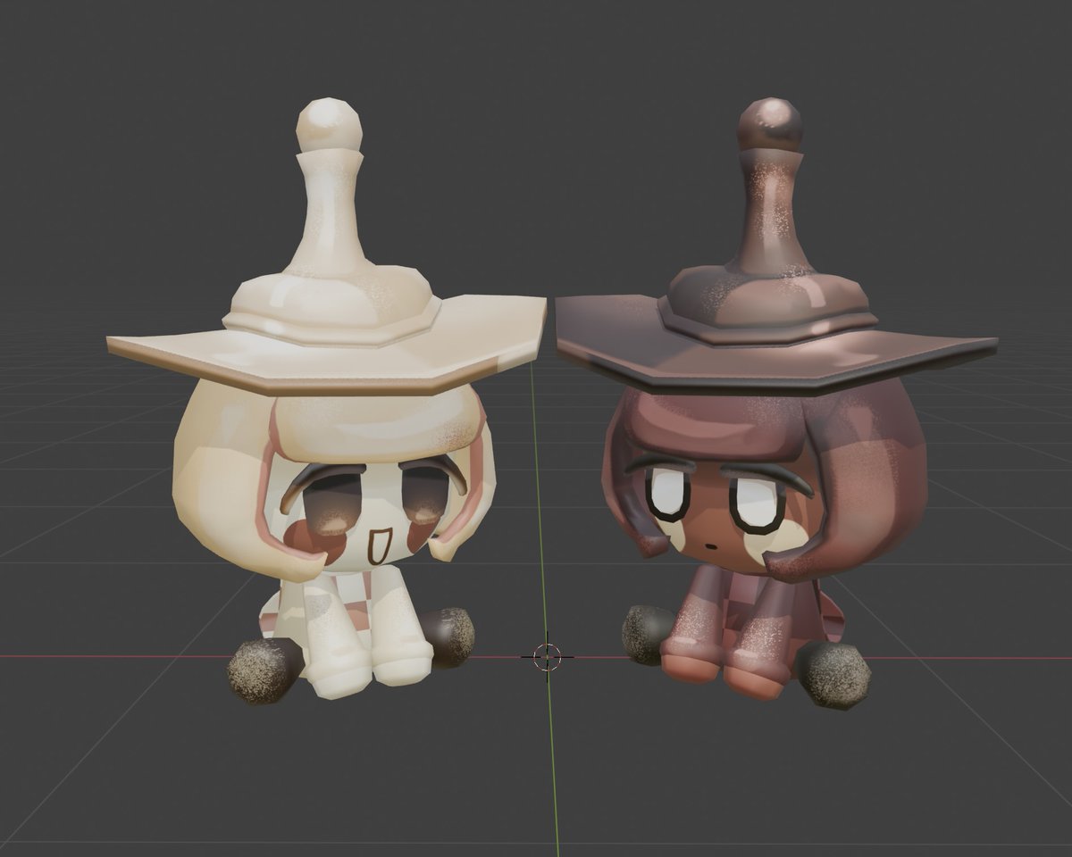 lazielamb's tweet image. I haven’t posted in a while, but I finally finished modeling them and they turned out so cute!😭 #cookierunkingdom #chesschococookie #robloxugc