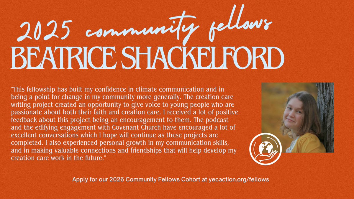 YECAction's tweet image. Check out these reflections from Beatrice on the impact of her Community Fellows project and how she was able to grow as a #climate activist and leader! Looking to do the same? Consider #applying for our 2026 cohort of fellows! Learn more at yecaction.org/fellows
