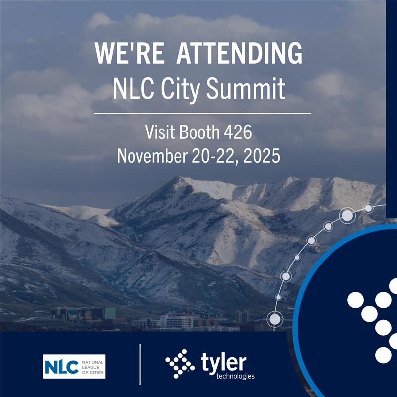 tylertech's tweet image. Tyler Technologies will be at the @leagueofcities #CitySummit25 in Salt Lake City. 

Visit booth #426 to learn about our solutions for local governments and attend the session “Smarter Budgeting with AI: Unlocking Insights for Public Sector Impact,” featuring Jesse Muniz.