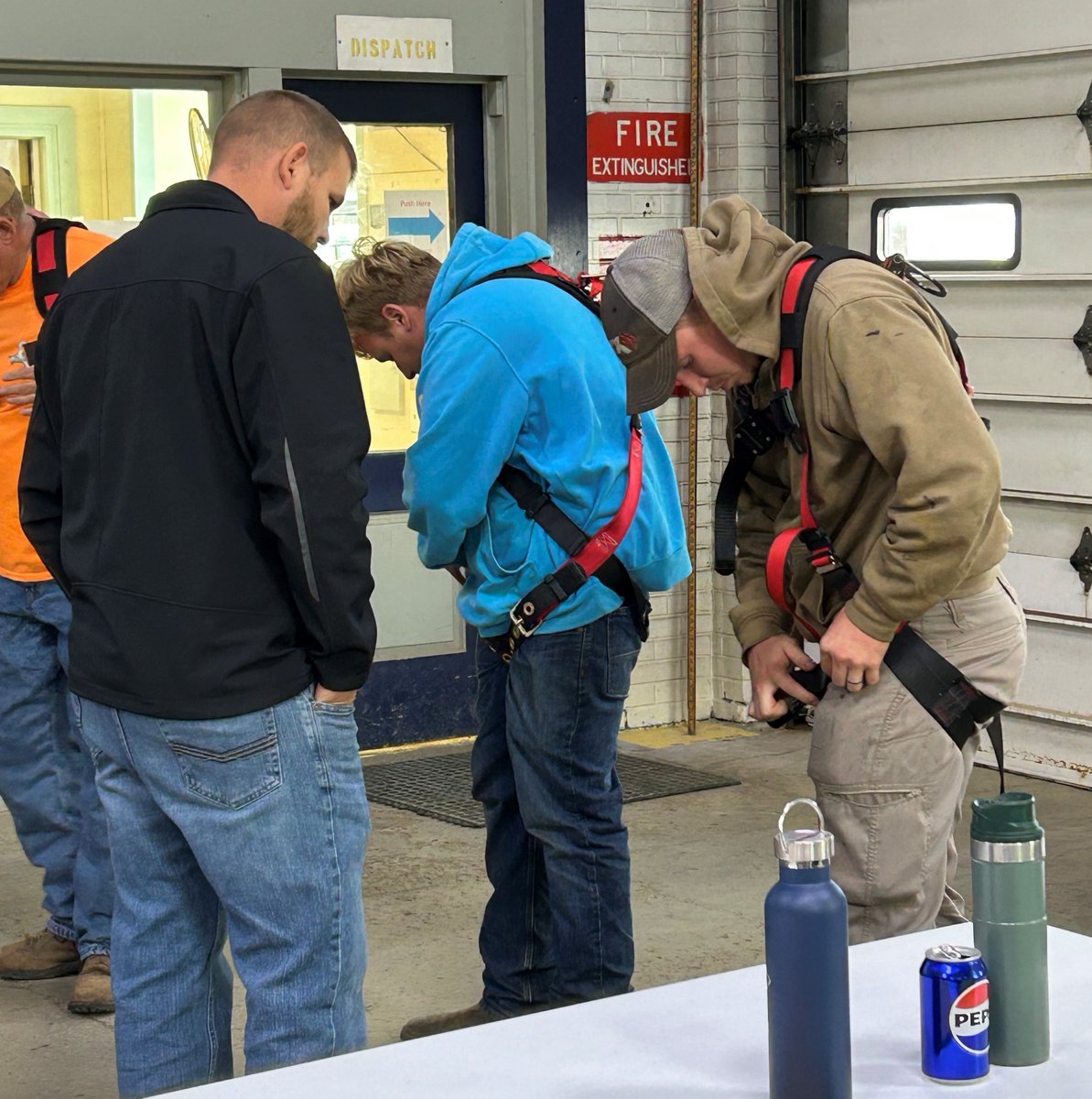 Maintenance crews throughout the region - including in Allegany County - recently attended a Fall Protection training session with harness sizing. 
On-the-job training happens at every opportunity, and special sessions like this take place several times throughout the year.