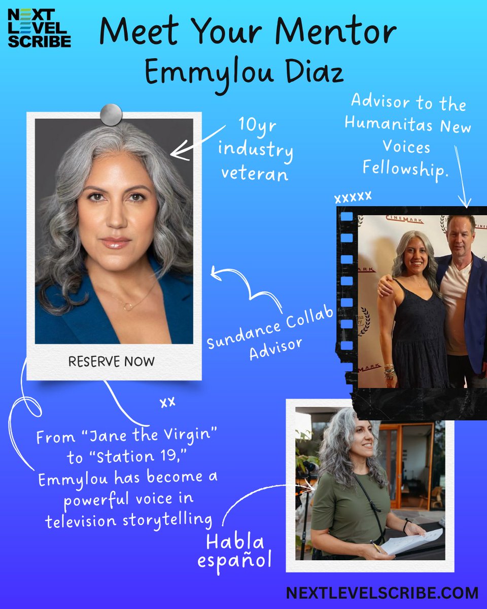 Meet Emmylou Diaz — writer, producer, and director behind Jane the Virgin, Station 19, Charmed, and more. Known for sharp story instinct and generous, eye-opening mentorship, she helps writers find clarity and confidence.

Work with her 👉 NextLevelScribe.com