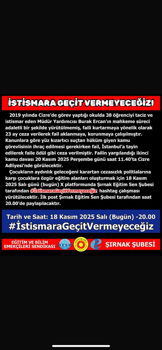 kombircabelek's tweet photo. #istismarageçitvermeyeceğiz https://t.co/jJWtHwnb8W