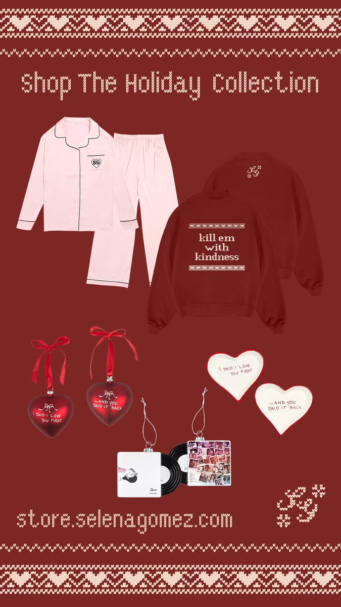 selenagomez's tweet image. Celebrate the holidays with a new gift for you or a loved one ❤️ Shop the new holiday collection, available now on my store now 

SelenaGomez.lnk.to/Shop