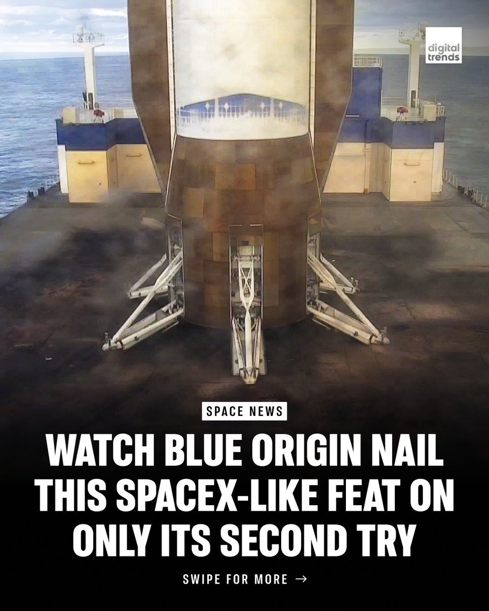 DigitalTrends's tweet image. Blue Origin’s New Glenn completed its first interplanetary mission, sending twin NASA craft to Mars and landing its booster on only its second try.

#blueorigin #nasa #spacenews #technews