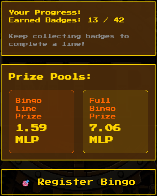 MLPProtocol's tweet image. Now you can track the Bingo Prize updates.
Every week, a new $MLP batch gets added!