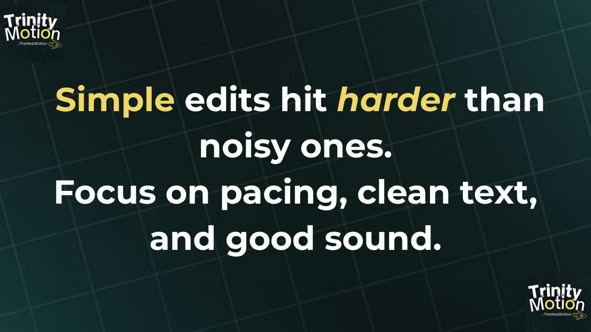 TrinityMotion's tweet image. One thing editing has taught me early: simplicity wins.
Clean pacing, clean text, clean sound that’s what makes an edit hit.
Still learning every day.
#VideoEditing #VideoEditor #EditingTips #EditingCommunity #CapCut