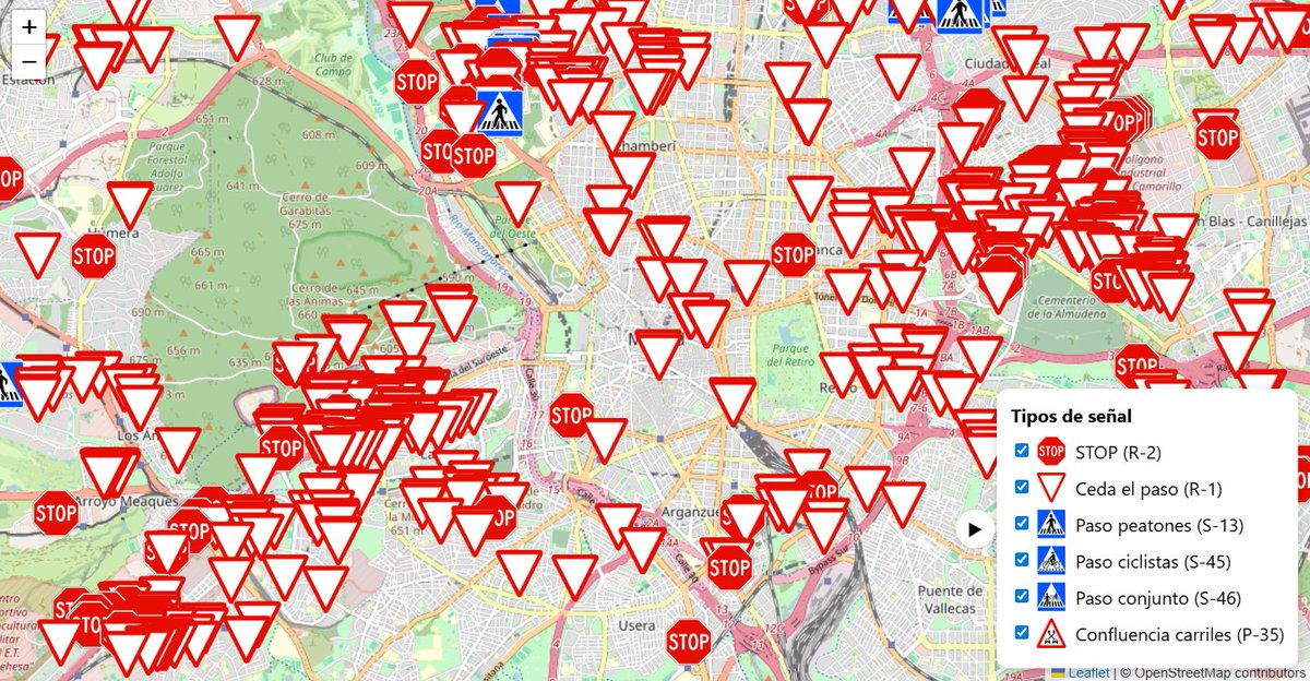 El_carretero1's tweet image. Este mapa utiliza tecnología de #OpenStreetMap para saber con detalle las ubicaciones y los tipos de señal en una zona. 

De momento solo están disponibles 6 tipos de señales para elegir, pero puede que se añadan más en un futuro.