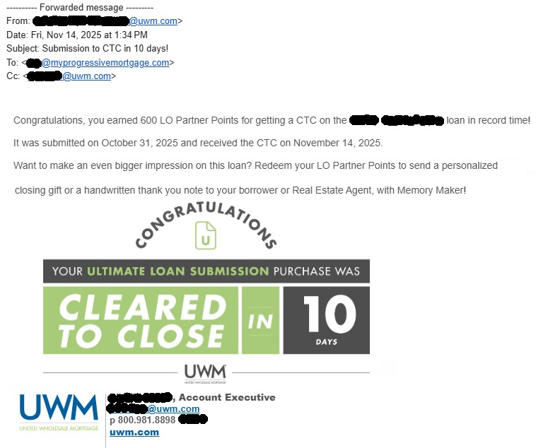 yanmink's tweet image. Cleared to Close in just 10 days! Fast submission, smooth process, and another happy client closed. Speed matters. Service matters. If you have friends, family members, or coworkers who need assistance, send them our way. #Mortgage #CTC #FastClosing #Loans #UWM #HomeLoans